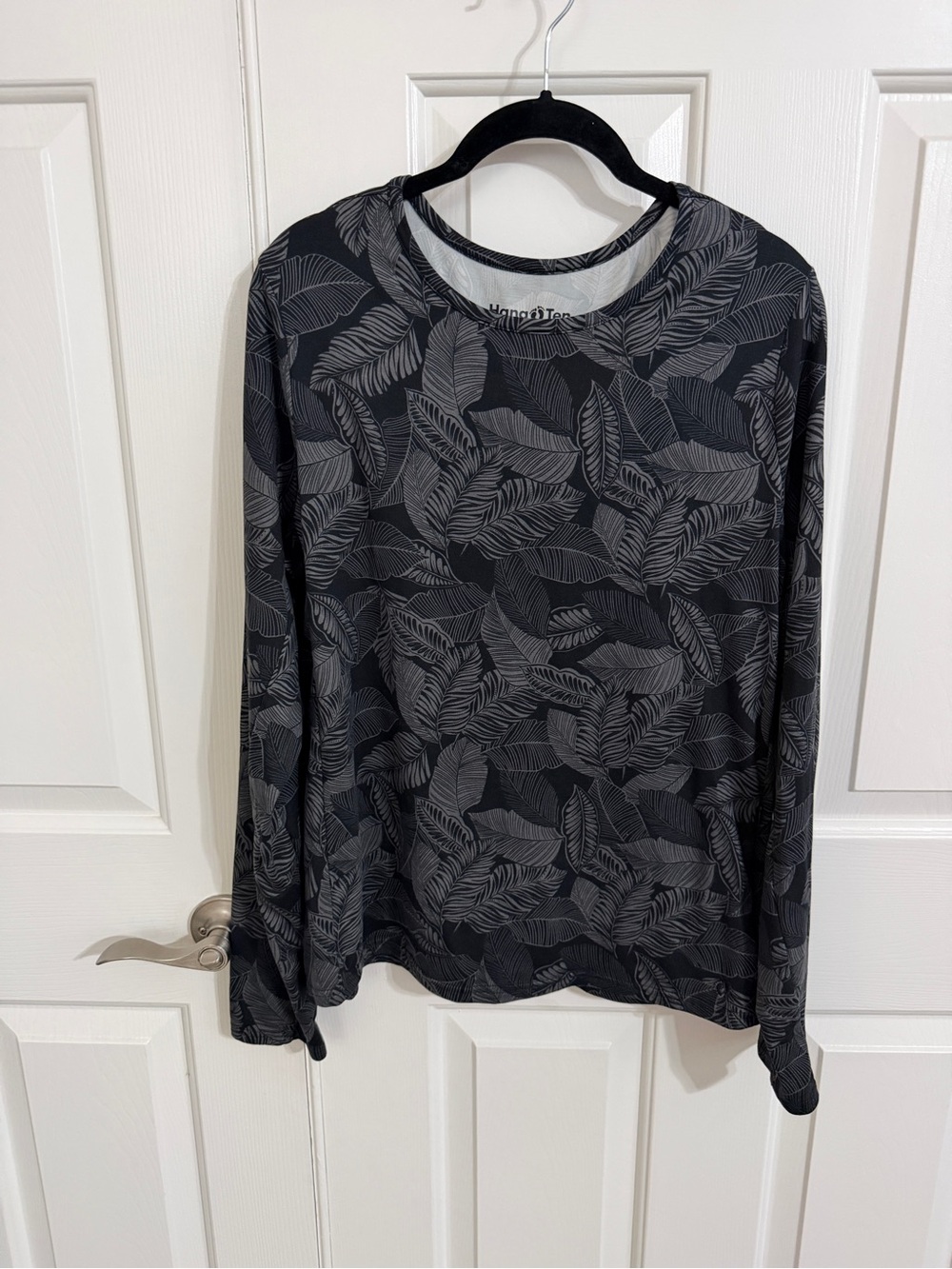 Hang Ten XL UPF 50+ Tropical Leaf Long Sleeve Sun Shirt Rash Guard
